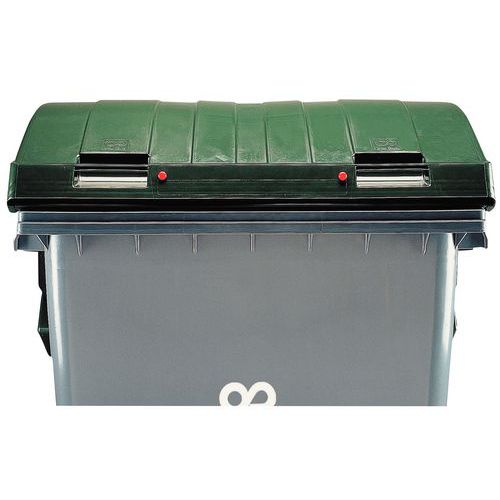 Mobiele afvalcontainer Plastic Omnium 1100L Veiligheidsdekse