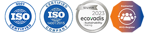 ISO 9001 - ISO 14001 - ISO 45001 - Ecovadis Sustainability Rating - MVO-register