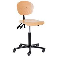 Bureaustoel Natur Medium polyamide onderstel op zwenkwielen - Sofame