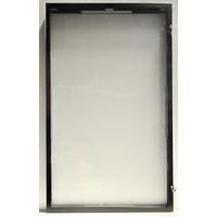 Buitenvitrine met draaideur - aluminium achterwand - zwart frame - AME