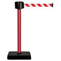 Paal met band van 12 m - Rood-witte band - Mobiele sokkel - Novap
