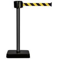 Paal met band van 12 m - Geel-zwarte band - Mobiele sokkel - Novap