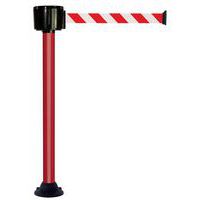 Paal met band van 12 m - Rood-witte band - Vaste sokkel - Novap