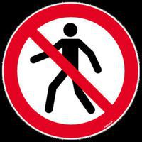 Vloerpictogram - Verboden voor voetgangers - 300 mm - Novap