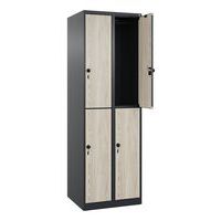 Garderobekast met 2 niveaus Evolo Plus - 4 vakken - C+P