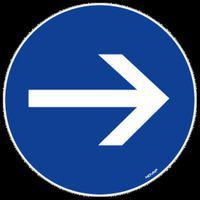 Vloerpictogram - Verplichte rijrichting - 300 mm-Novap