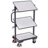 Etagewagen ESD klein met 3 etages kantelbaar - Variofit