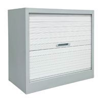 Gereviseerde roldeurkast laag - Wit en grijs