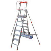Platformladder uitschuifbaar aluminium, 3 tot 6 treden - Facal