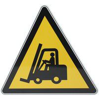 Rond waarschuwingsbord Industriële voertuigen, aluminium - Manutan Expert