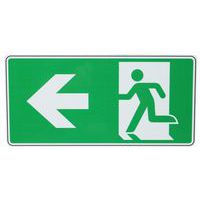 Bord Nooduitgang pijl naar links, aluminium - Manutan Expert
