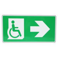 Bord Rolstoeluitgang, pijl naar rechts, aluminium - Manutan Expert