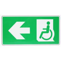 Bord Rolstoeluitgang, pijl naar links, aluminium - Manutan Expert