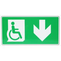 Bord Rolstoeluitgang, pijl omlaag, aluminium - Manutan Expert