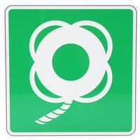 Evacuatiebord Reddingsboei met lijn, aluminium - Manutan Expert