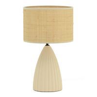 Bureaulamp Sonia van keramiek en sisal - Meet By Paperflow