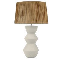 Bureaulamp Touareg van keramiek en raffia - Meet By Paperflow