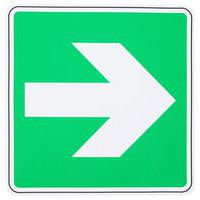 Evacuatiebord Haakse pijl naar rechts, zelfklevend - Manutan Expert