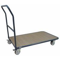 Plateauwagen staal met vaste duwbeugel - 250 kg - Manutan Expert