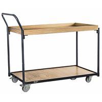 Tafelwagen 850 of 1000 mm met houten rand - 250 kg - Manutan Expert