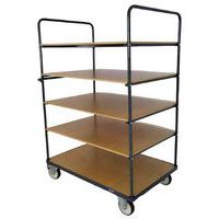 Etagewagen hoog 5 hout plateaus - 400 tot 500 kg - Manutan Expert