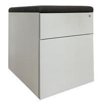 Ladeblok verrijdbaar, grijs - 2 laden - Zwart kussen - refurbished