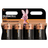 Alkalinebatterij D plus 100% - 2 of 4 eenheden - Duracell