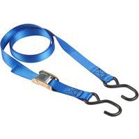 Spanband met S-haak en gesp blauw 2,5m x 35 mm - Set 2 - Master Lock