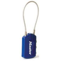 Hangslot met adreslabel en stalen kabel 15cm 4684EURD - Master Lock