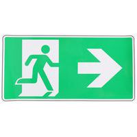 Bord Nooduitgang pijl naar rechts, zelfklevend - Manutan Expert