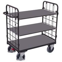 Etagewagen laag 2 wanden, 3 etages - Draagvermogen 500 kg - Variofit