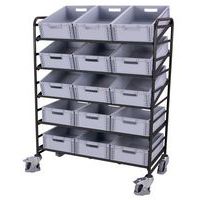 Etagewagen breed met 5 etages - 1240 x 610 mm - Draagvermogen 250 kg