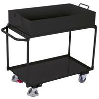 Etagewagen staal met 2 etages en een oliebak - Variofit