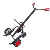 Vatensteekwagen staal voor 200 liter stalen vaten met twee steunwielen