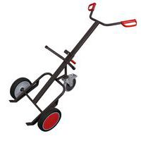 Vatensteekwagen staal voor 200 liter stalen vaten met steunwiel