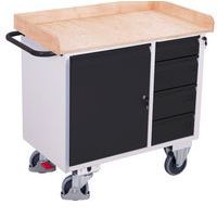 Werkplaatswagen met 1 kast en 4 laden - Variofit