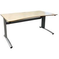 Eenvoudig, recht bureau, gereviseerd - licht eiken