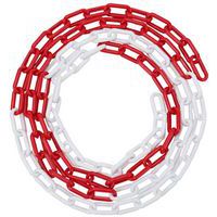 Voordelige kunststof ketting in zak - Rood/Wit