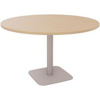 Vergadertafel Eloise rond 120 cm dikte 25 mm op centrale ronde poot