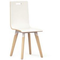 Stoel restaurant Evasion 4 poten met handgreep in rug houten poten