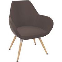 Receptiestoel Bip stof bekleding met 4 houten poten - Eol