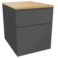 Ladeblok verrijdbaar met 2 laden waarvan 1 met hangmappenlade - Eol