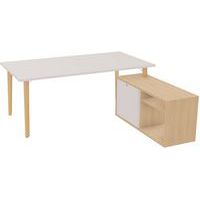 Bureau met voorgeboord kabeldop Robin met dragend opbergmeubel - Eol