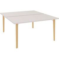 Bureau met gedeeld onderstel Robin voorgeboort voor 4 kabelluik - Eol