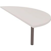 Aanbouwblad halfrond B165 x D60 cm met vast ronde buispoot Idol - Eol