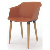 Multifunctioneel stoel Scott recycled polypropyleen houten poten - Eol