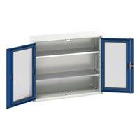Hoge kast Verso 1050x350x900mm met raamdeur en 2 legborden - BOTT