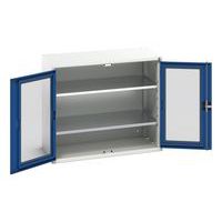 Hoge kast Verso 1050x550x900mm met raamdeur en 2 legborden - BOTT