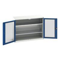 Hoge kast Verso 1300x550x1000mm met raamdeur en 2 legborden - BOTT