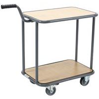 Rolwagen met 2 houten plateaus - Draagvermogen 200 kg - Manutan Expert